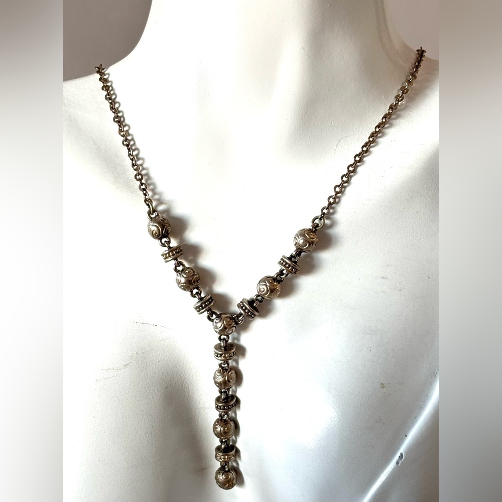 Vintage NAPIER Necklace Silver Tone Textured Beads